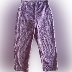 Vintage Lilly Pulitzer Purple And Pink Floral Cropped Women’s Pants Size 2
